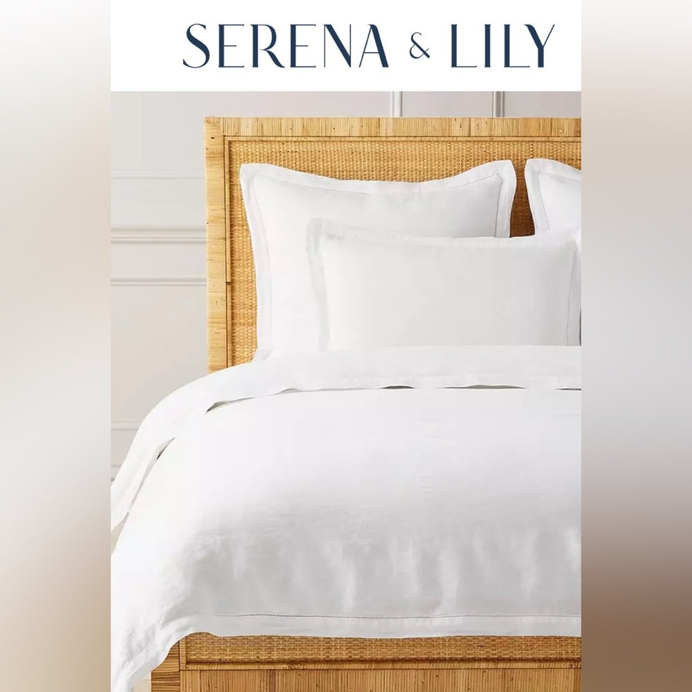 Serena & Lily Linen Duvet Cover (F/Q) white